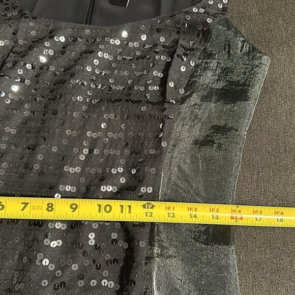 ❤️Last Chance Ann Taylor gray sleeveless sequined evening dress size 8 - Picture 12 of 14